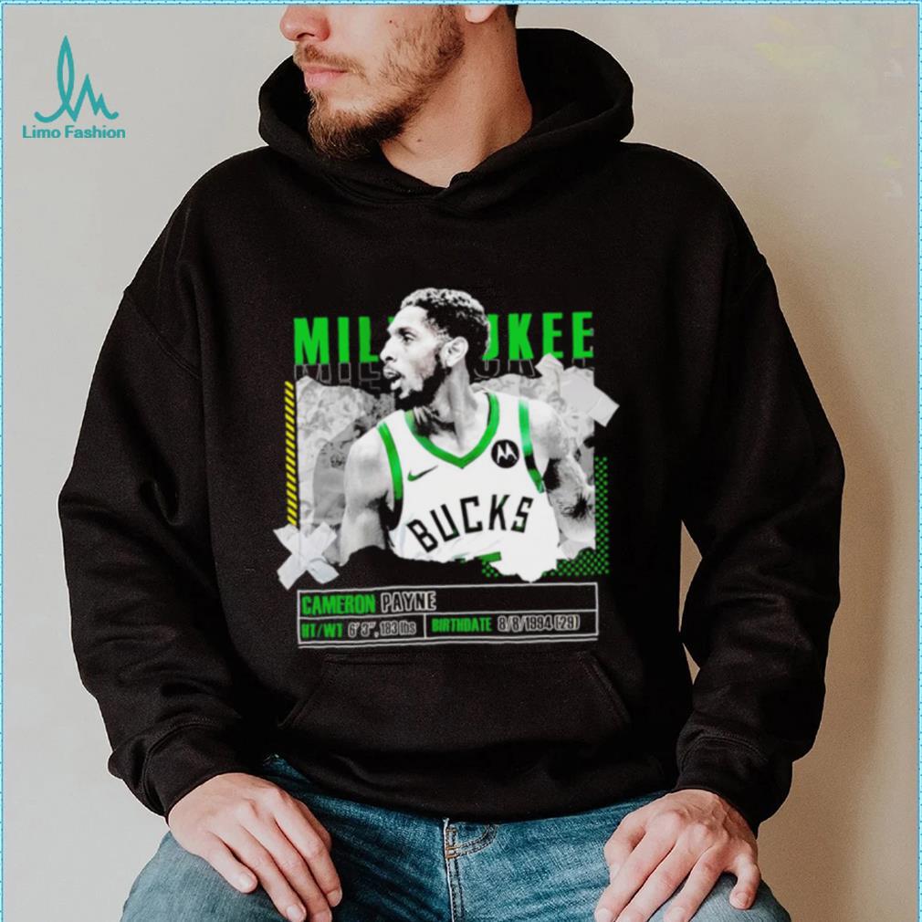 Cameron Payne Milwaukee Bucks basketball player pose paper gift shirt Cameron Payne Milwaukee Bucks basketball player pose paper gift shirt