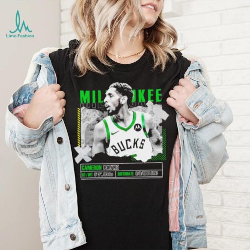 Cameron Payne Milwaukee Bucks basketball player pose paper gift shirt