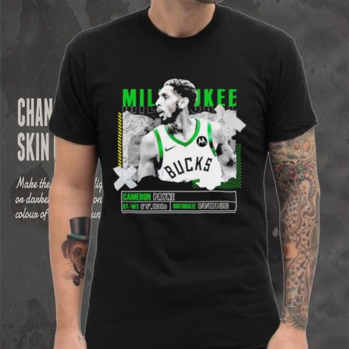 Cameron Payne Milwaukee Bucks basketball player pose paper gift shirt