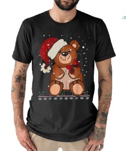 Camiseta de Navidad con diseño de oso de peluche con gorro de Papá Noel, hoodie, sweater, long sleeve and tank top Camiseta de Navidad con diseño de oso de peluche con gorro de Papá Noel
