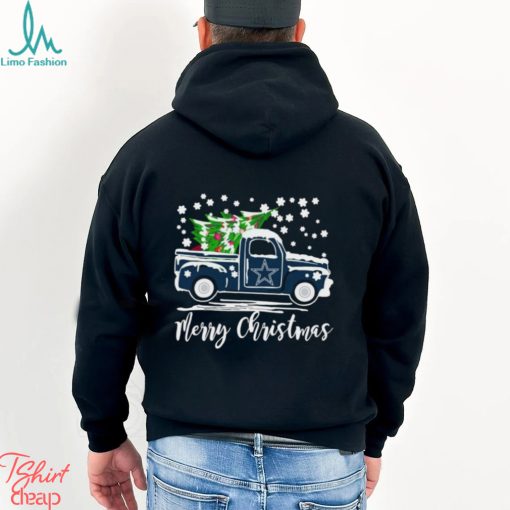 Car Carrying Christmas Tree Dallas Cowboys Merry Christmas Tee Shirt Men shirt
