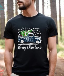Car Carrying Christmas Tree Dallas Cowboys Merry Christmas Tee Shirt Men shirt