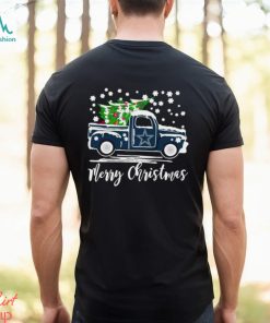 Car Carrying Christmas Tree Dallas Cowboys Merry Christmas Tee Shirt Men shirt