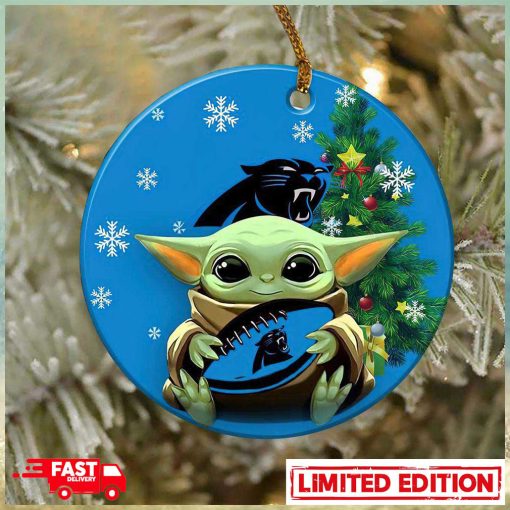 Carolina Panthers Baby Yoda NFL 2023 Christmas Tree Decorations Ornament