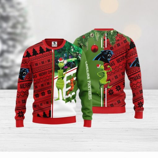 Carolina Panthers Grinch & Scooby Doo Christmas Ugly Sweater 1