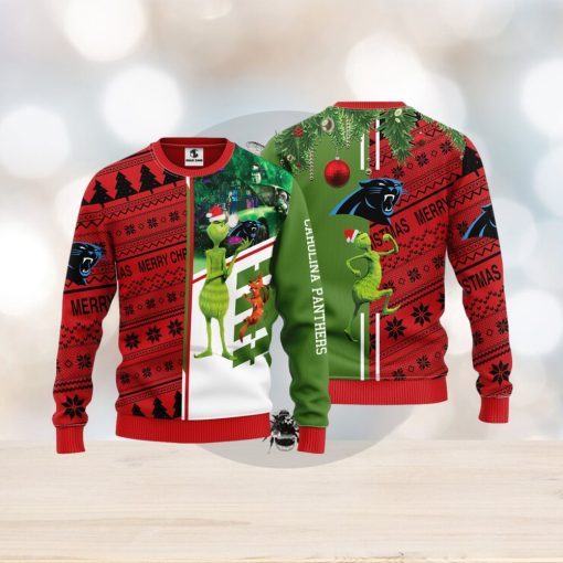 Carolina Panthers Grinch & Scooby Doo Christmas Ugly Sweater 1