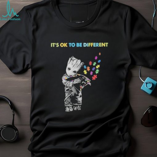 Carolina Panthers Groot Hug Autism Its Ok To Be Different Shirt