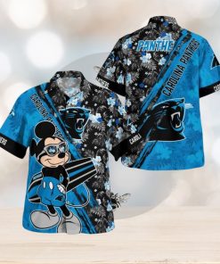 Carolina Panthers Mickey Mouse Floral Short Sleeve Hawaii Shirt