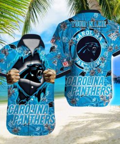 Carolina Panthers NFL All Over printed 3D Beach Lover Gift Aloha Hawaiian Shirt Custom Name