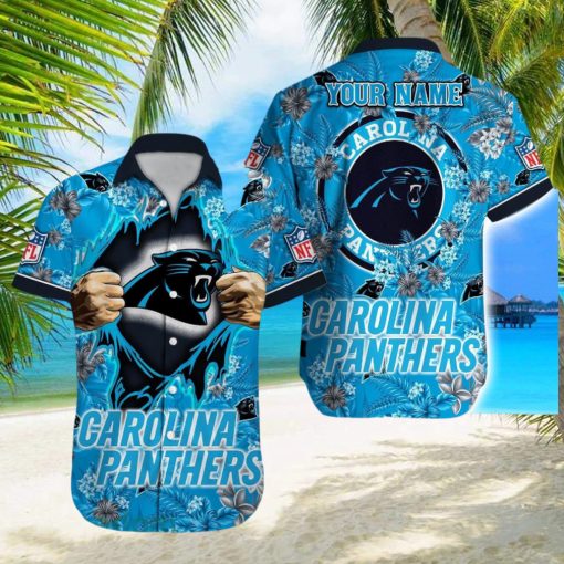 Carolina Panthers NFL All Over printed 3D Beach Lover Gift Aloha Hawaiian Shirt Custom Name