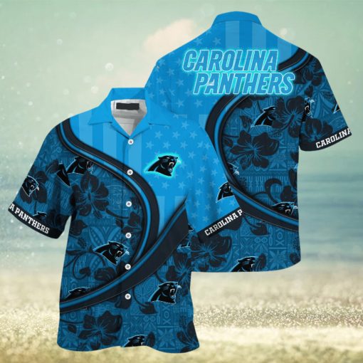 Carolina Panthers NFL Us Flag Hawaiian Shirt Custom Summer Aloha Shirt