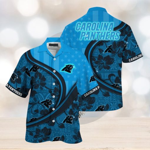 Carolina Panthers NFL Us Flag Hawaiian Shirt Custom Summer Aloha Shirt