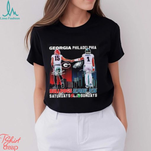Carson Beck Georgia Bulldogs On Saturdays Jalen Hurts Philadelphia Eagles On Sundays T Shirt
