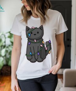 Cat Christmas Wrapped Up In Lights T Shirt