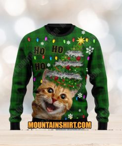 Cat Ho Ho Ho Ugy Christmas Sweater