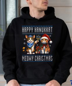 Cat Merry Christmas Happy Hanukkah Jewish Christian T shirt