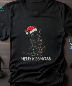 Cat Merry Kissmyass Funny Christmas Lights Shirt