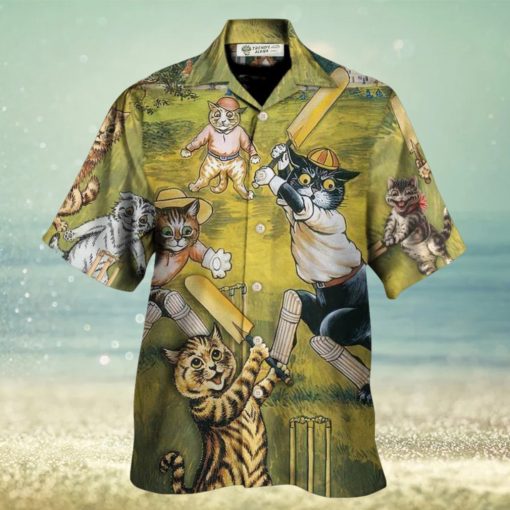 Cat Play Cricket Funny We Love Cricket Hawaiian Shirt