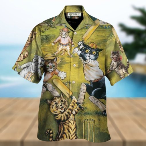 Cat Play Cricket Funny We Love Cricket Hawaiian Shirt