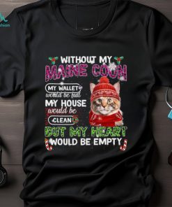 Cat Wear Ugly Christmas Hat Without My Maine Coon My Wallet Shirt