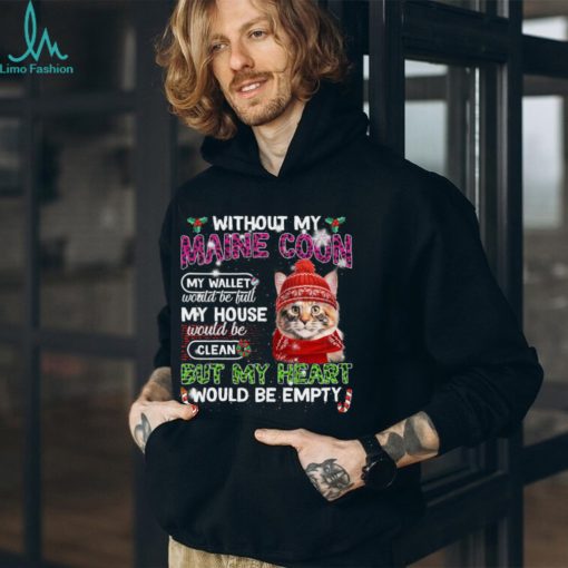 Cat Wear Ugly Christmas Hat Without My Maine Coon My Wallet Shirt