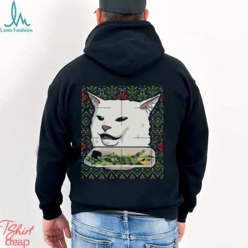 Cat meme dinner ugly sweater christmas funny design png shirt