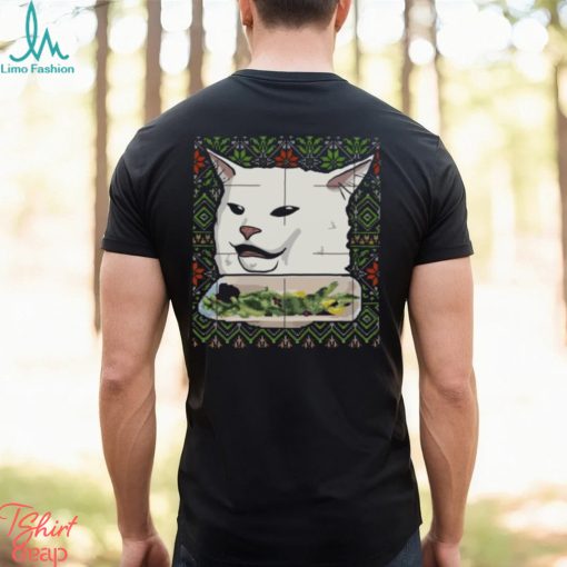 Cat meme dinner ugly sweater christmas funny design png shirt