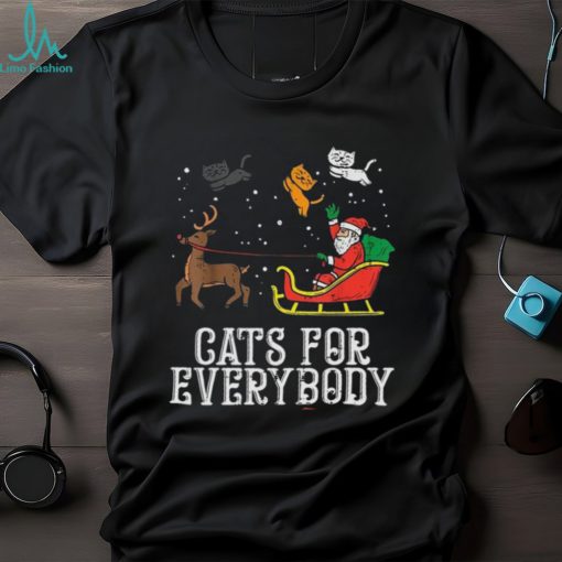 Cats For Everybody Santa Reindeer Christmas Shirt