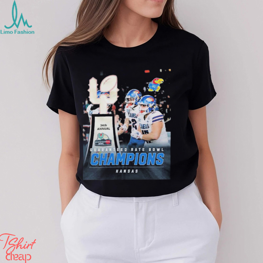 Celebrate Kansas Jayhawks Are Guaranteed Rate Bowl Champions 2023 Shirt Celebrate Kansas Jayhawks Are Guaranteed Rate Bowl Champions 2023 Shirt