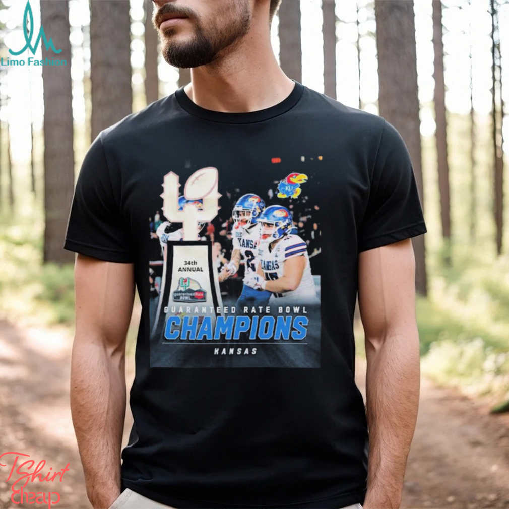 Celebrate Kansas Jayhawks Are Guaranteed Rate Bowl Champions 2023 Shirt Celebrate Kansas Jayhawks Are Guaranteed Rate Bowl Champions 2023 Shirt