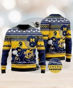 Charlie Brown And Snoopy Michigan Wolverines Ugly Christmas Sweater 3D Printed