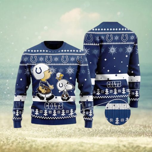 Charlie Brown Indianapolis Colts Snoopy Ugly Christmas Sweater 3D Printed Men And Women Holiday Gift Full Over Print