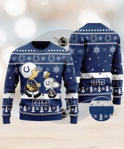 Charlie Brown Indianapolis Colts Snoopy Ugly Christmas Sweater 3D Printed Men And Women Holiday Gift Full Over Print