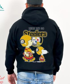 Charlie Brown Snoopy And Woodstock Road NFL Pittsburgh Steelers Here We Go Steelers 2023 Shirt