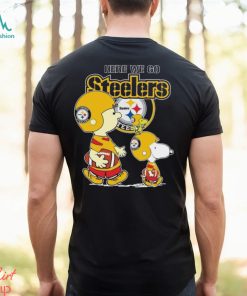 Charlie Brown Snoopy And Woodstock Road NFL Pittsburgh Steelers Here We Go Steelers 2023 Shirt