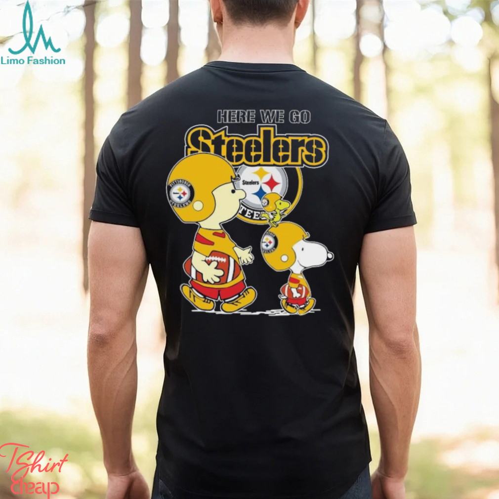 Charlie Brown Snoopy And Woodstock Road NFL Pittsburgh Steelers Here We Go Steelers 2023 Shirt Charlie Brown Snoopy And Woodstock Road NFL Pittsburgh Steelers Here We Go Steelers 2023 Shirt