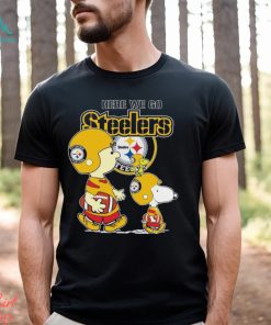 Charlie Brown Snoopy And Woodstock Road NFL Pittsburgh Steelers Here We Go Steelers 2023 Shirt