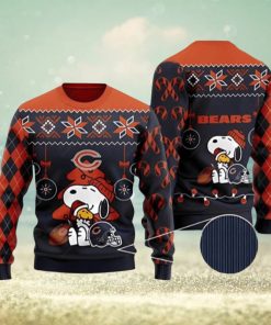 Charlie Brown Snoopy Chicago Bears Ugly Christmas Sweater 3D Printed Men And Women Holiday Gift