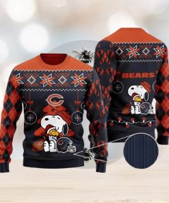 Charlie Brown Snoopy Chicago Bears Ugly Christmas Sweater 3D Printed Men And Women Holiday Gift