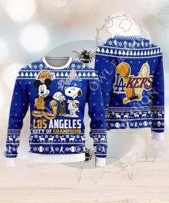 Cheap Mickey And Snoopy Los Angeles Dodgers Ugly Christmas Sweater