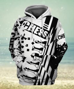 Chess Play Game Black And White 3d All Over Print Hoodie