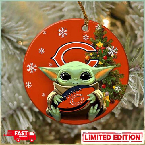 Chicago Bears Baby Yoda NFL 2023 Christmas Tree Decorations Ornament