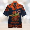 Detroit Lions Baby Yoda Short Sleeve Button Up Tropical Hawaiian Shirt