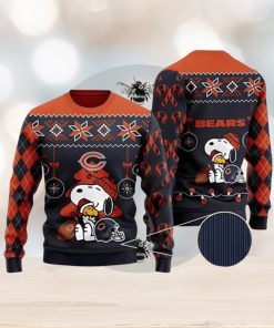 Chicago Bears Charlie Brown Snoopy Hug Woodstock Ugly Christmas Sweater 3D Printed Men And Women Holiday Gift