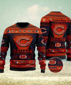Chicago Bears Football Team Logo Christmas Gift All Over Print Ugly Christmas Sweater 3D Printed Men And Women Holiday Gift