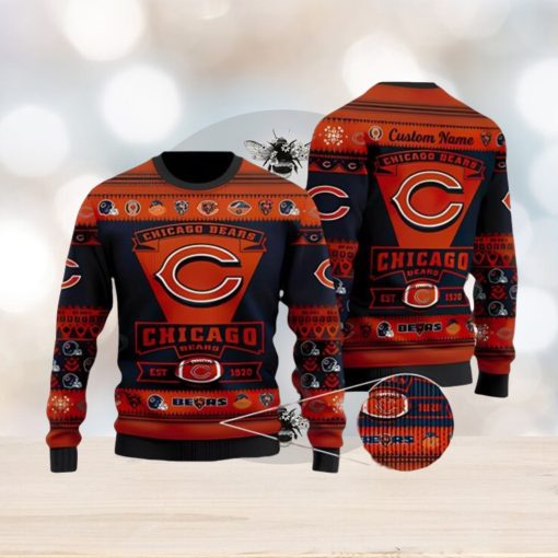 Chicago Bears Football Team Logo Christmas Gift All Over Print Ugly Christmas Sweater 3D Printed Men And Women Holiday Gift