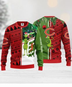 Chicago Bears Grinch & Scooby Doo Christmas Ugly Sweater 1