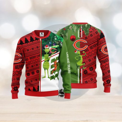 Chicago Bears Grinch & Scooby Doo Christmas Ugly Sweater 1