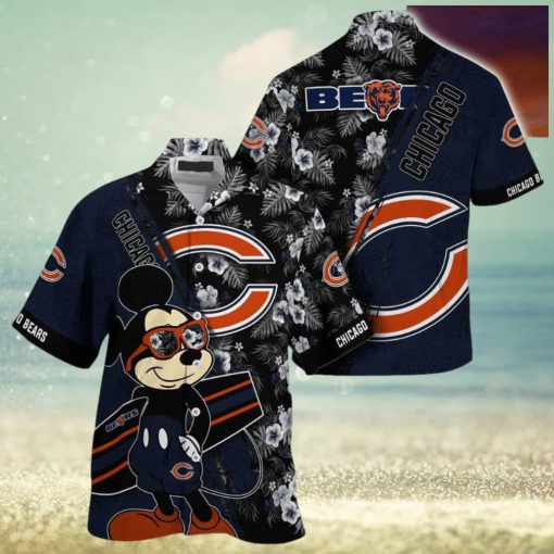 Chicago Bears NFL Summer Hawaii Shirt Mickey And Floral Pattern For Sports Fans