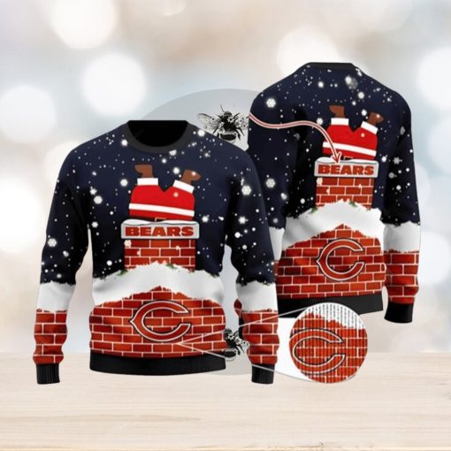 Chicago Bears Santa Claus Personalized Ugly Christmas Sweater 3D Printed Men And Women Holiday Gift